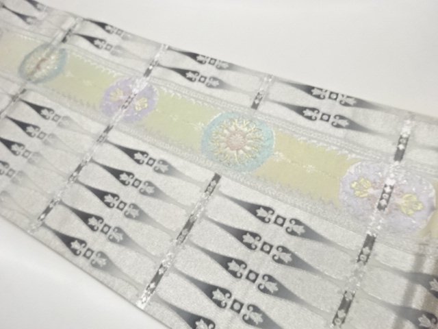 JAPANESE KIMONO / FUKURO OBI / WOVEN FLOWER CREST 